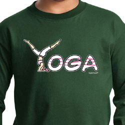 Kids Yoga Shirt Yoga Spelling Long Sleeve Tee T-Shirt