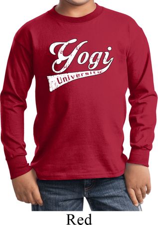 Kids Yoga Shirt Yogi University Long Sleeve Tee T-Shirt