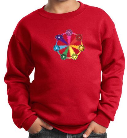 Kids Yoga Sweatshirt 7 Chakra Circle Sweat Shirt