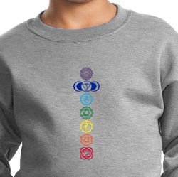Kids Yoga Sweatshirt 7 Colored Chakras Youth Sweat Shirt
