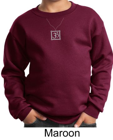 Kids Yoga Sweatshirt Aum Charm Meditation Youth Sweat Shirt