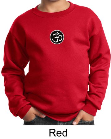 Kids Yoga Sweatshirt Aum Patch Sanskrit Youth Sweat Shirt