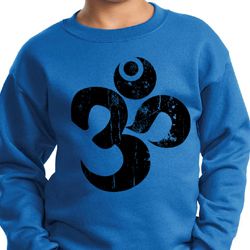 Kids Yoga Sweatshirt Black Distressed OM Sweat Shirt