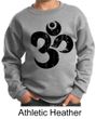 Kids Yoga Sweatshirt Black Distressed OM Sweat Shirt