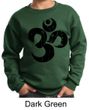 Kids Yoga Sweatshirt Black Distressed OM Sweat Shirt