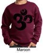 Kids Yoga Sweatshirt Black Distressed OM Sweat Shirt