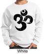 Kids Yoga Sweatshirt Black Distressed OM Sweat Shirt