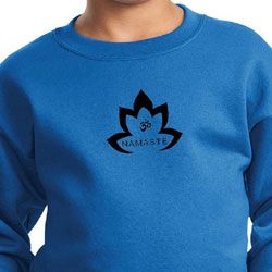 Kids Yoga Sweatshirt Black Namaste Lotus Sweat Shirt