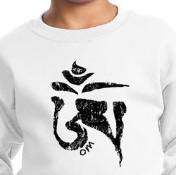 Kids Yoga Sweatshirt Black Tibetan Om