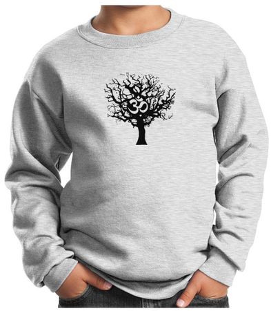 Kids Yoga Sweatshirt Black Tree of Life Youth Sweat Shirt