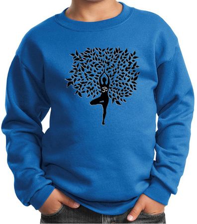 Kids Yoga Sweatshirt Black Tree Pose Sweat Shirt