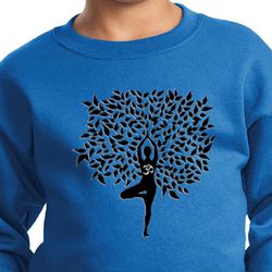 Kids Yoga Sweatshirt Black Tree Pose Sweat Shirt