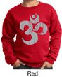 Kids Yoga Sweatshirt Grey Distressed OM Sweat Shirt