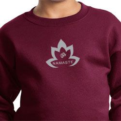 Kids Yoga Sweatshirt Grey Namaste Lotus Sweat Shirt