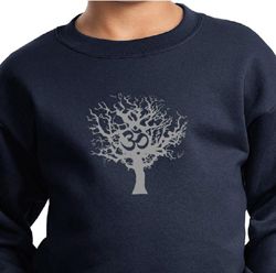 Kids Yoga Sweatshirt Grey Tree of Life Youth Sweat Shirt