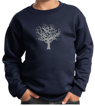 Kids Yoga Sweatshirt Grey Tree of Life Youth Sweat Shirt