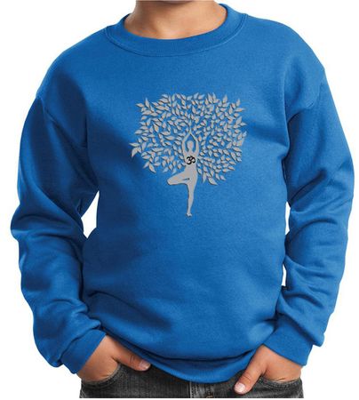 Kids Yoga Sweatshirt Grey Tree Pose Sweat Shirt