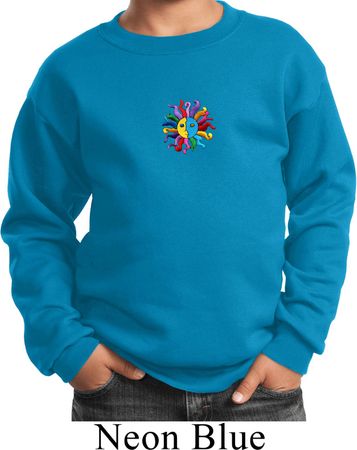 Kids Yoga Sweatshirt Hippie Sun Patch Middle Print Sweat Shirt