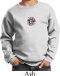 Kids Yoga Sweatshirt Hippie Sun Patch Middle Print Sweat Shirt