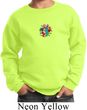 Kids Yoga Sweatshirt Hippie Sun Patch Middle Print Sweat Shirt