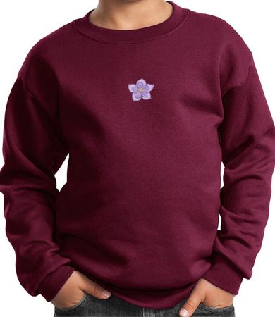 Kids Yoga Sweatshirt Layered Flower Patch Sweat Shirt