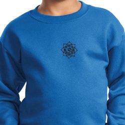 Kids Yoga Sweatshirt Black Lotus OM Patch Small Print Sweat Shirt