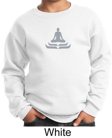 Kids Yoga Sweatshirt Lotus Pose Meditation Youth Sweat Shirt