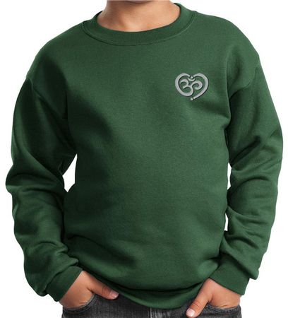 Kids Yoga Sweatshirt OM Heart Pocket Print Sweat Shirt
