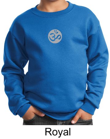 Kids Yoga Sweatshirt Om Symbol Small Print Youth Sweat Shirt