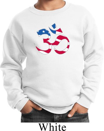 Kids Yoga Sweatshirt Patriotic Om Sweat Shirt