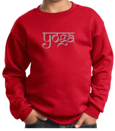 Kids Yoga Sweatshirt Sanskrit Yoga Text Youth Sweat Shirt