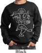 Kids Yoga Sweatshirt Sketch Ganesha White Print Youth Sweat Shirt
