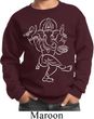 Kids Yoga Sweatshirt Sketch Ganesha White Print Youth Sweat Shirt