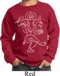 Kids Yoga Sweatshirt Sketch Ganesha White Print Youth Sweat Shirt