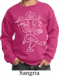 Kids Yoga Sweatshirt Sketch Ganesha White Print Youth Sweat Shirt