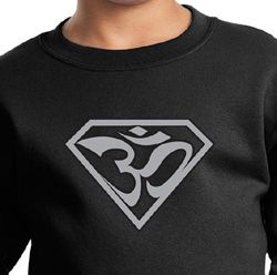 Kids Yoga Sweatshirt Super OM Youth Sweat Shirt