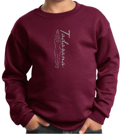 Kids Yoga Sweatshirt Tadasana Mountain Pose Youth Sweat Shirt