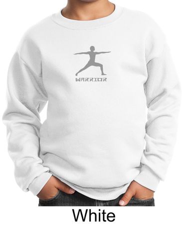 Kids Yoga Sweatshirt Warrior 2 Pose Meditation Youth Sweat Shirt