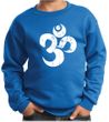Kids Yoga Sweatshirt White Distressed OM Sweat Shirt
