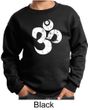 Kids Yoga Sweatshirt White Distressed OM Sweat Shirt