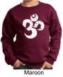 Kids Yoga Sweatshirt White Distressed OM Sweat Shirt