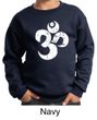 Kids Yoga Sweatshirt White Distressed OM Sweat Shirt