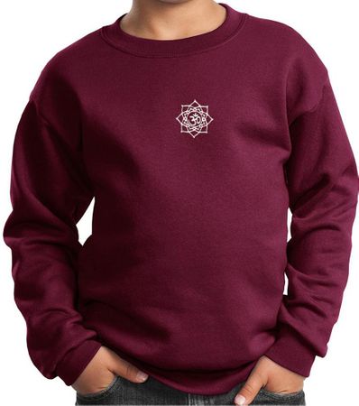 Kids Yoga Sweatshirt White Lotus OM Patch Sweat Shirt