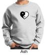 Kids Yoga Sweatshirt Yin Yang Heart Small Print Sweat Shirt