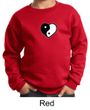 Kids Yoga Sweatshirt Yin Yang Heart Small Print Sweat Shirt