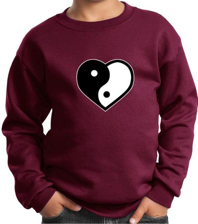 Kids Yoga Sweatshirt Yin Yang Heart Sweat Shirt