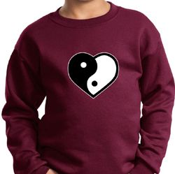 Kids Yoga Sweatshirt Yin Yang Heart Sweat Shirt