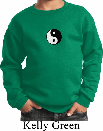 Kids Yoga Sweatshirt Yin Yang Patch Small Print Sweat Shirt