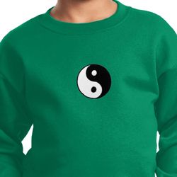 Kids Yoga Sweatshirt Yin Yang Patch Small Print Sweat Shirt