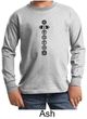 Kids Yoga T-shirt 7 Chakras Black Print Youth Long Sleeve Shirt
